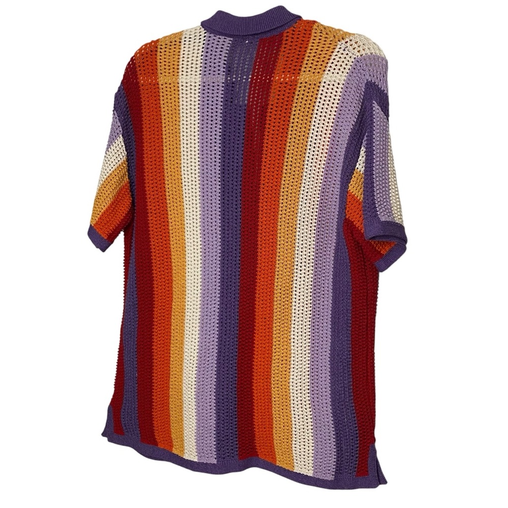 Anthropologie Colorful Striped Crochet Top/Swim Cover - Picture 3 of 6